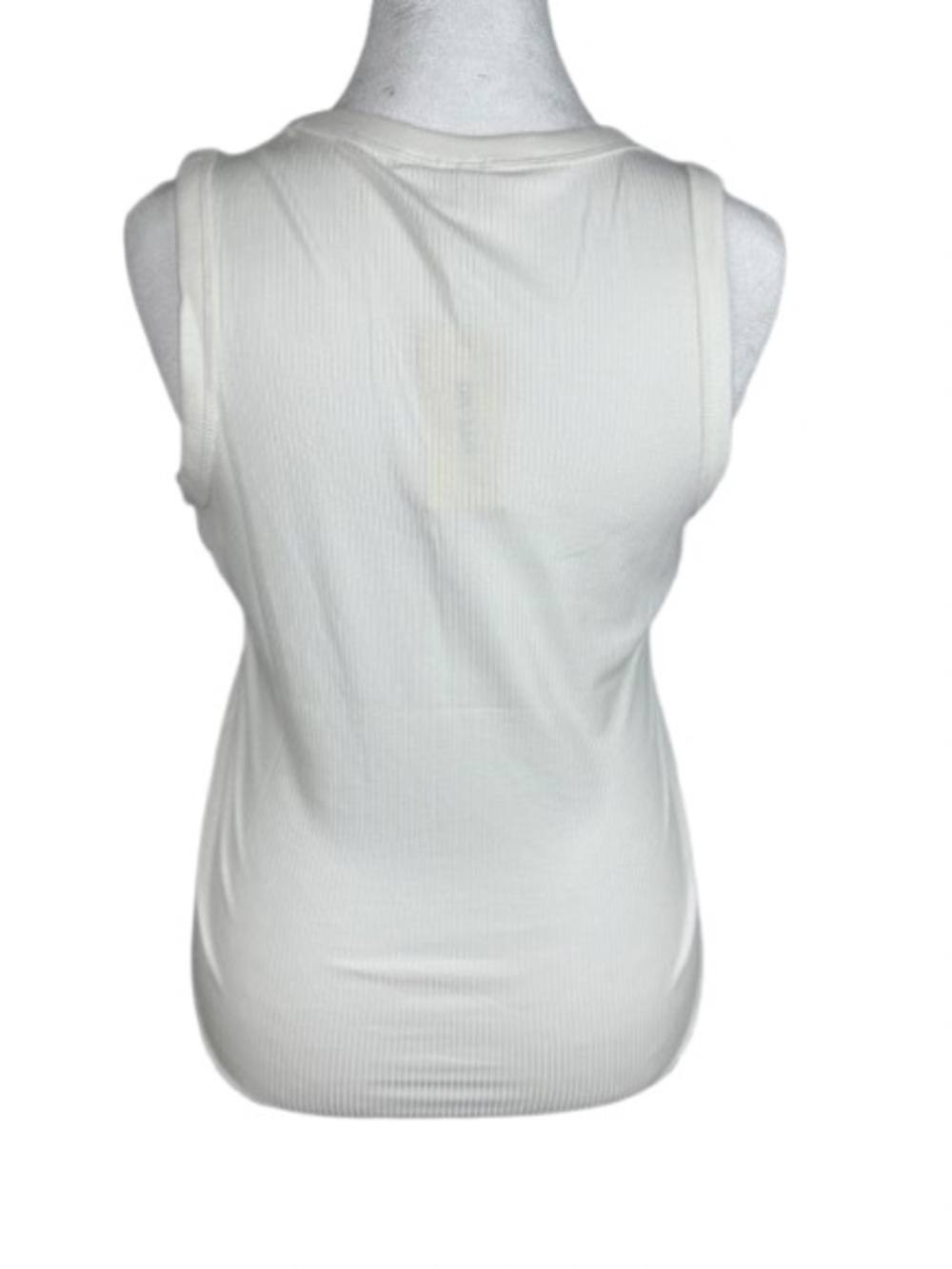 Essential Ribbed Tank Top — White - Picture 3 of 6